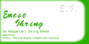 emese ihring business card